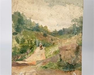 Lot 793
Original Watercolor Pastoral Scene