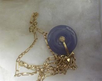 14 K Gold /w Lavender Pendant