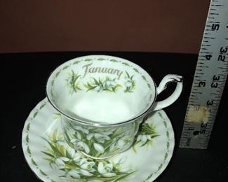 Royal Albert Snowdrops January Teacup and Saucer $10.00