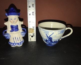 Delft Cup and Dutch Girl $6.00 for the pair