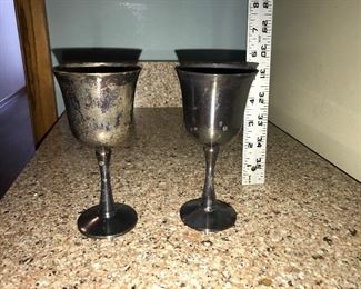 Two Silver plated glasses $8.00