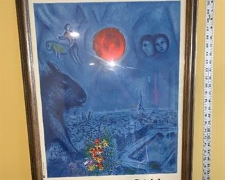 Marc Chagall Framed Poster $24.00 (pick up only)