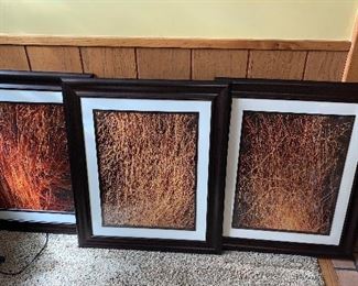 Three Framed Flame Art Prints $55.00 (pick up only)