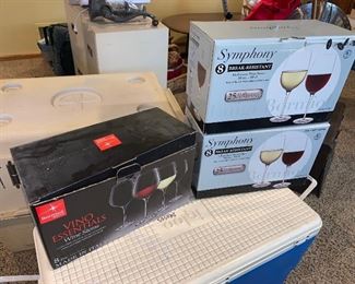 3 Boxes of wine glasses $30.00 (pick up only)