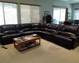 Electric leather sectional