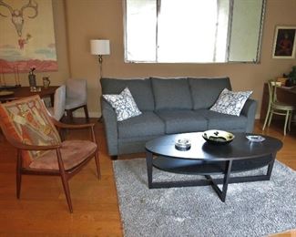 Sofa - $600 - SOLD; Oval Table - $200;   Danish armchair - SOLD