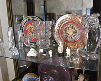 Versace Chargers -  $150 each;  Baccarat Bud Vases - $125 each