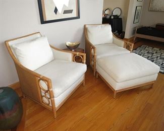 Pair, Mid-Century Lounge Chairs by McGuire - $900