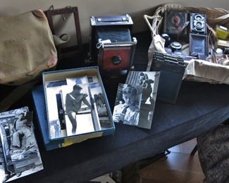 WW II Era Photography Equipment with 6 boxes of Original Photos