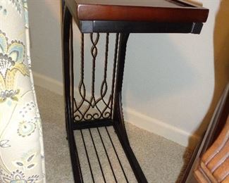 pair of these wood/metal side tables