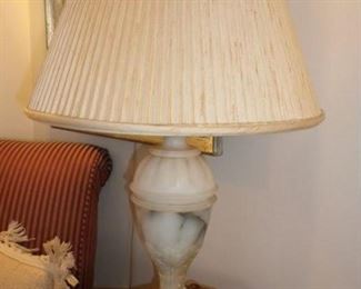 Alabaster lamp and finial