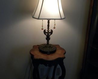 Victorian lamp and lamp table