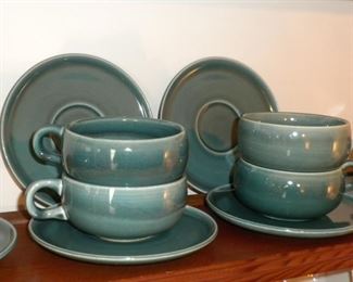 Russel Wright Steubenville American Modern Seafoam cups and saucers