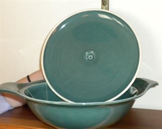 Russel Wright Steubenville American Modern Seafoam 2 covered serving bowls