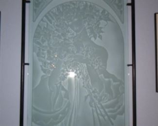 Large wall mounted art Glass Etching