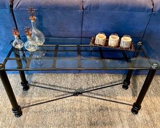 Glass top console table, Glass top sofa table