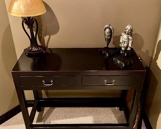 Black console table, desk accent table
