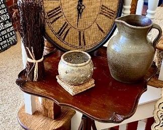 vintage table clock pottery 