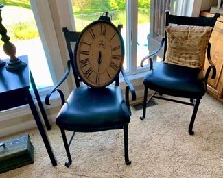 4 Wrought iron chairs. 