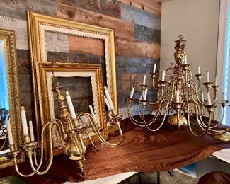 brass chandeliers