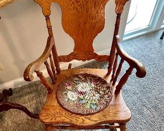 needle point rocking chair