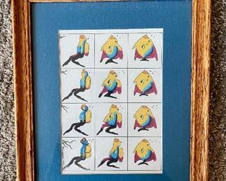 scuba diving art signed