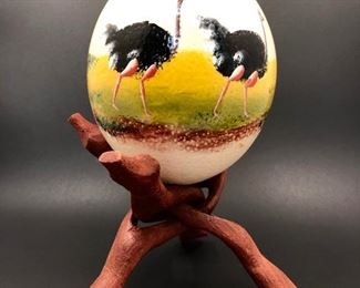 Hand painted Ostrich egg