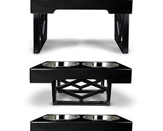Pet Zone Designer Diner Elevated Dog Feeder, Black