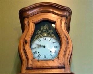 Lot #251 $3,000.00. This is a 9 foot French Tall Case Grandfather Clock from the 18th Century (1700's). The most impressive Clock we have ever seen. Christies sold this style clock for $18,000 EUROS. The clock is 9'1" TALL!!!!! It is in 3 pieces and ready to be moved! Absolutely stunning!