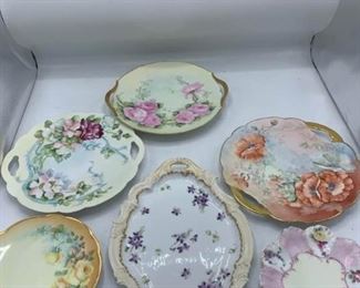 Double Handle Cake Plates and Six Dessert Plates