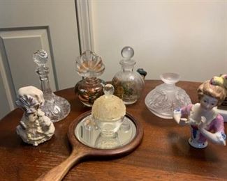 Perfume Bottles and Pin Lady