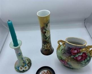 Porcelain Vases and Candlestick