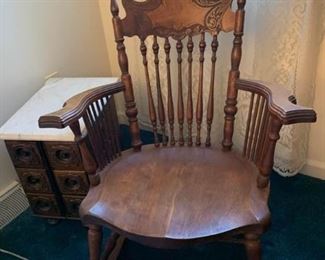 Rocker and Marble Top Cabinet