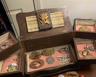 Vintage Jewelry Box and Jewelry