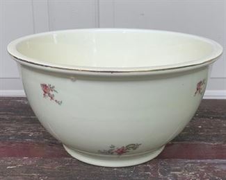 Vintage porcelain mixing bowl with rose pattern, large, no chips or cracks $12