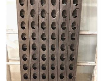 An antique French Champagne rack, double sides and is hinged so it stands on its own. 4 1/2 feet tall. All wood. Excellent condition. From France. $275