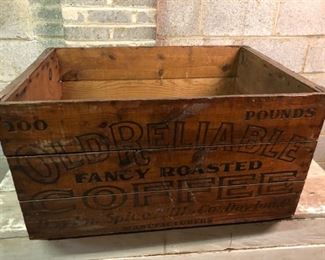 Antique coffee crate - large size and in beautiful condition 30.75" l x 21.5" d x 16.75" h  $60