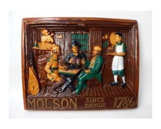 Vintage Molson foam rubber bar sign 26" x 22"  x 2" - $20