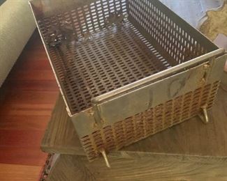Great old industrial handled factory basket. Measures 23" x 8 1/2" x 11" and heavy for size. $23