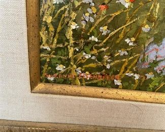 Suzanne Eisendieck (1908-98, Germany/Poland)  “At the Edge of the Wheat Field”, oil on canvas, titled verso in French, signed lower left, 22” x 19”, framed          Asking $1500 