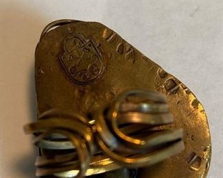 Large Artisan gold Druzy cuff & matching ring, cuff 2” x 1.75” adjustable. Ring 1.75” x 1.5”; statement pieces		    Asking $275 / set