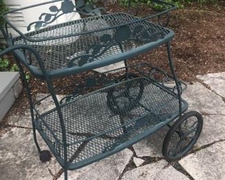 Outdoor Round Metal Iron Bar Cart