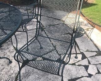  Outdoor Round Metal Iron Mesh Table & 4 Chairs
