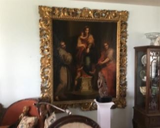 Very large oil in stunning antique frame! 