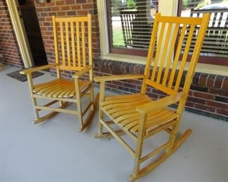 4 wooden rocking chairs