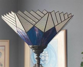 061 Tiffany Style Torchiere Lamp 