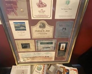 064 Framed Wine Labels and Large Collection of Loose Labels 