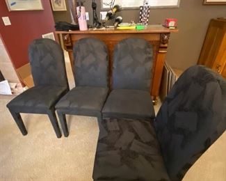 095 Black Upholstered Dining Chairs