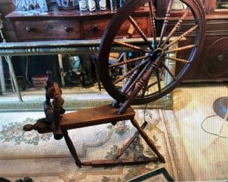 Antique Spinning Wheel with Cast Iron Fittings $320.00 (item located in storage, please contact if interested and we will arrange for the item to be on-site the day of the sale)