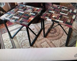 Pair of Upcycled Side Tables $240.00 (item located in storage, please contact if interested and we will arrange for the item to be on-site the day of the sale)